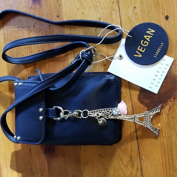 Isabelle Handbag Black Vegan Crossbody - Picture 4 of 11
